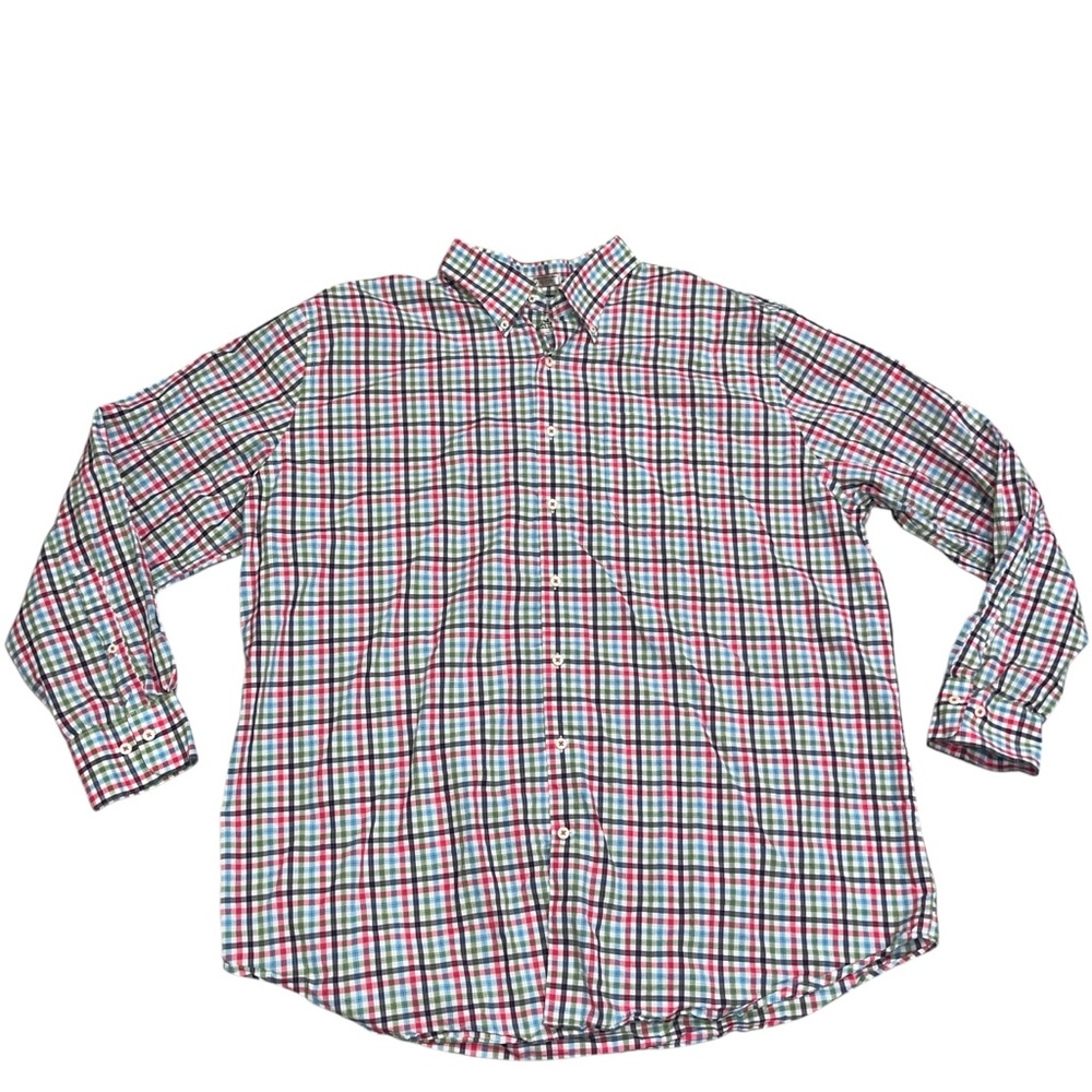 Peter Millar Crown Long Sleeve Plaid Button Down Shirt Top Men’s size XXL